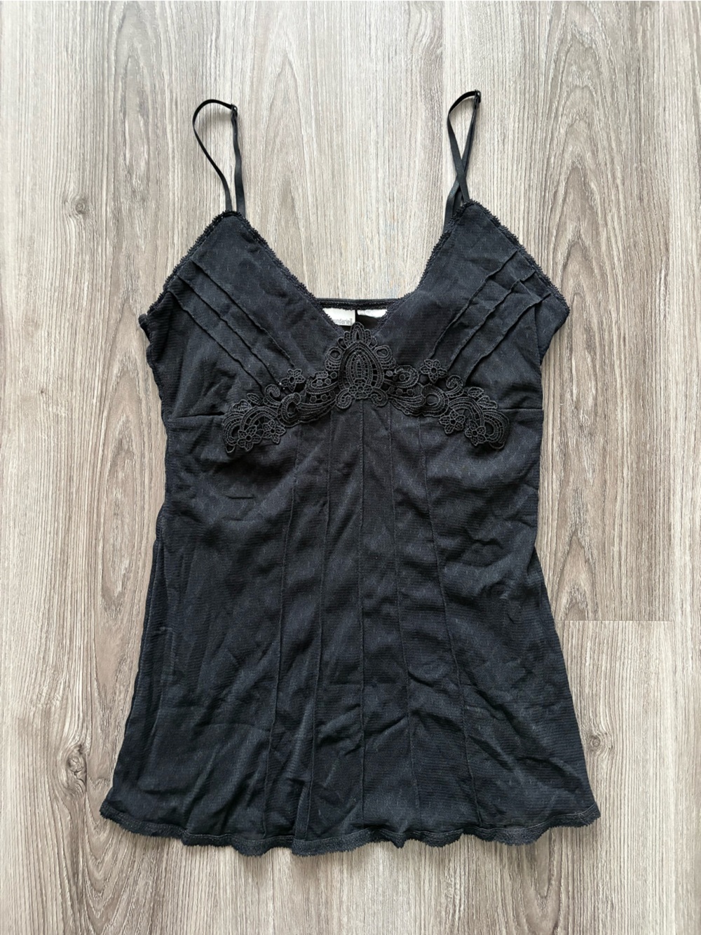 Y2K No Boundaries Black Lace-Trim Camisole